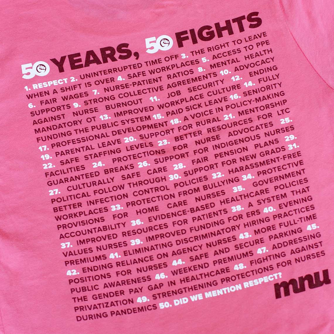 MNU 50th Anniversary Unisex Pink T-Shirt