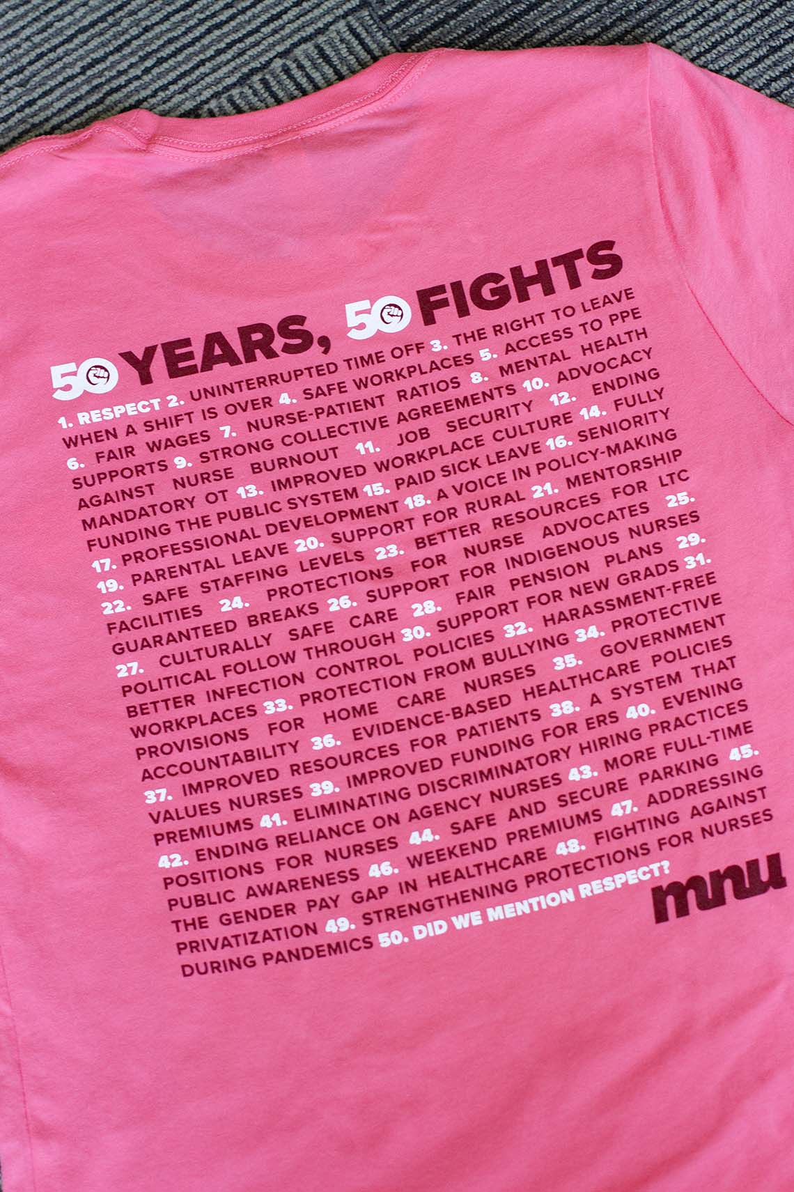 MNU 50th Anniversary Unisex Pink T-Shirt