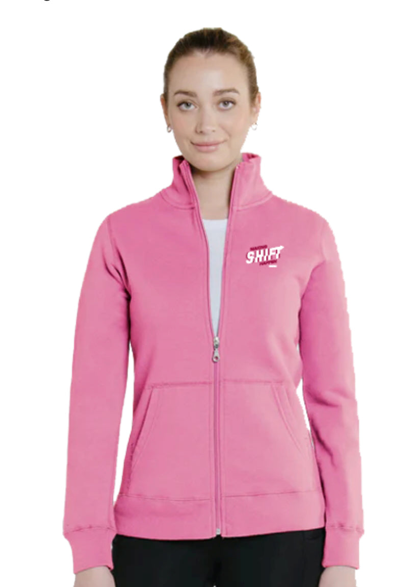 Womens Pink "Making Shift Happen" Zip-Up